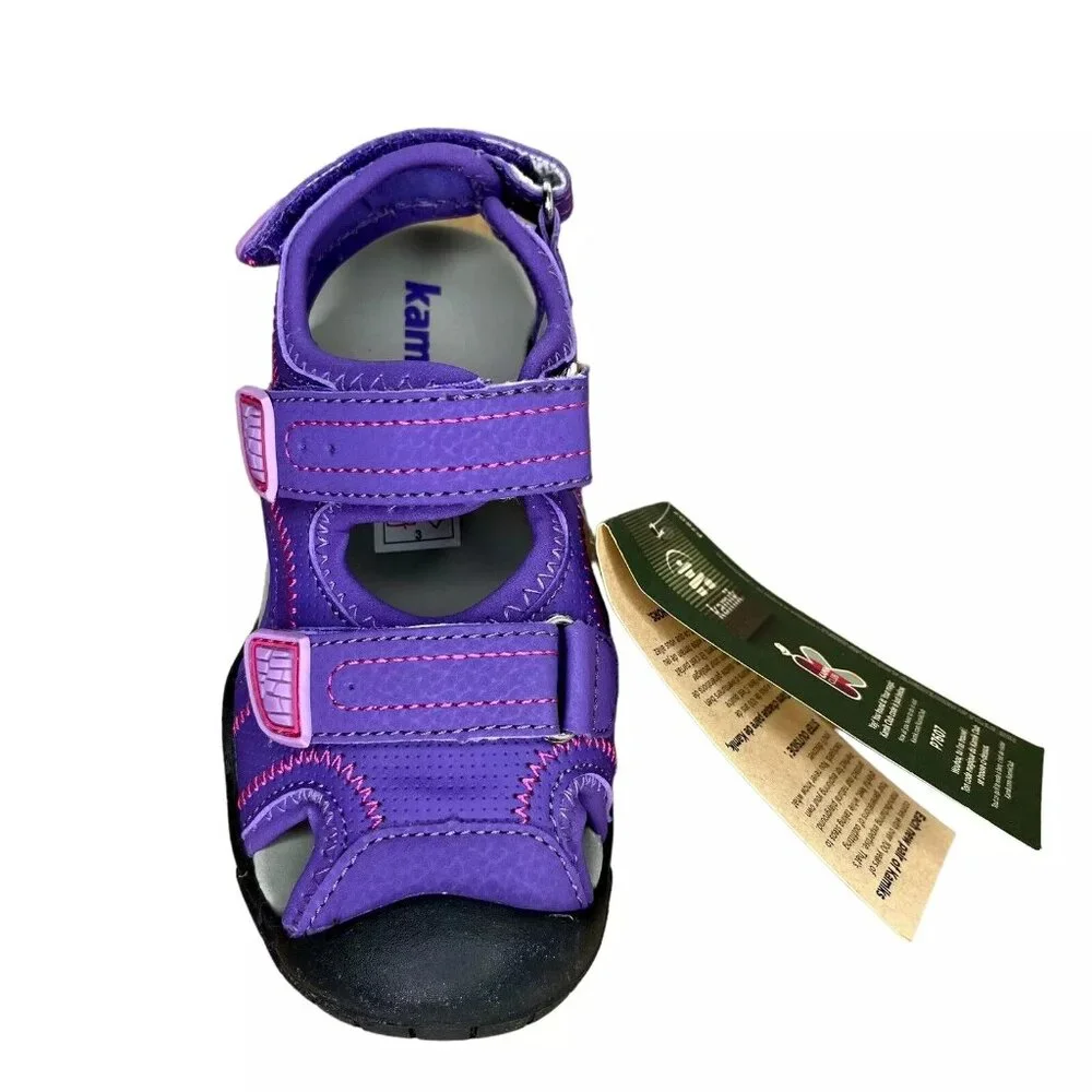 Kamik Little Girl's Sport Sandals Size 12 Purple Closed‎ Toe Adjustable Straps